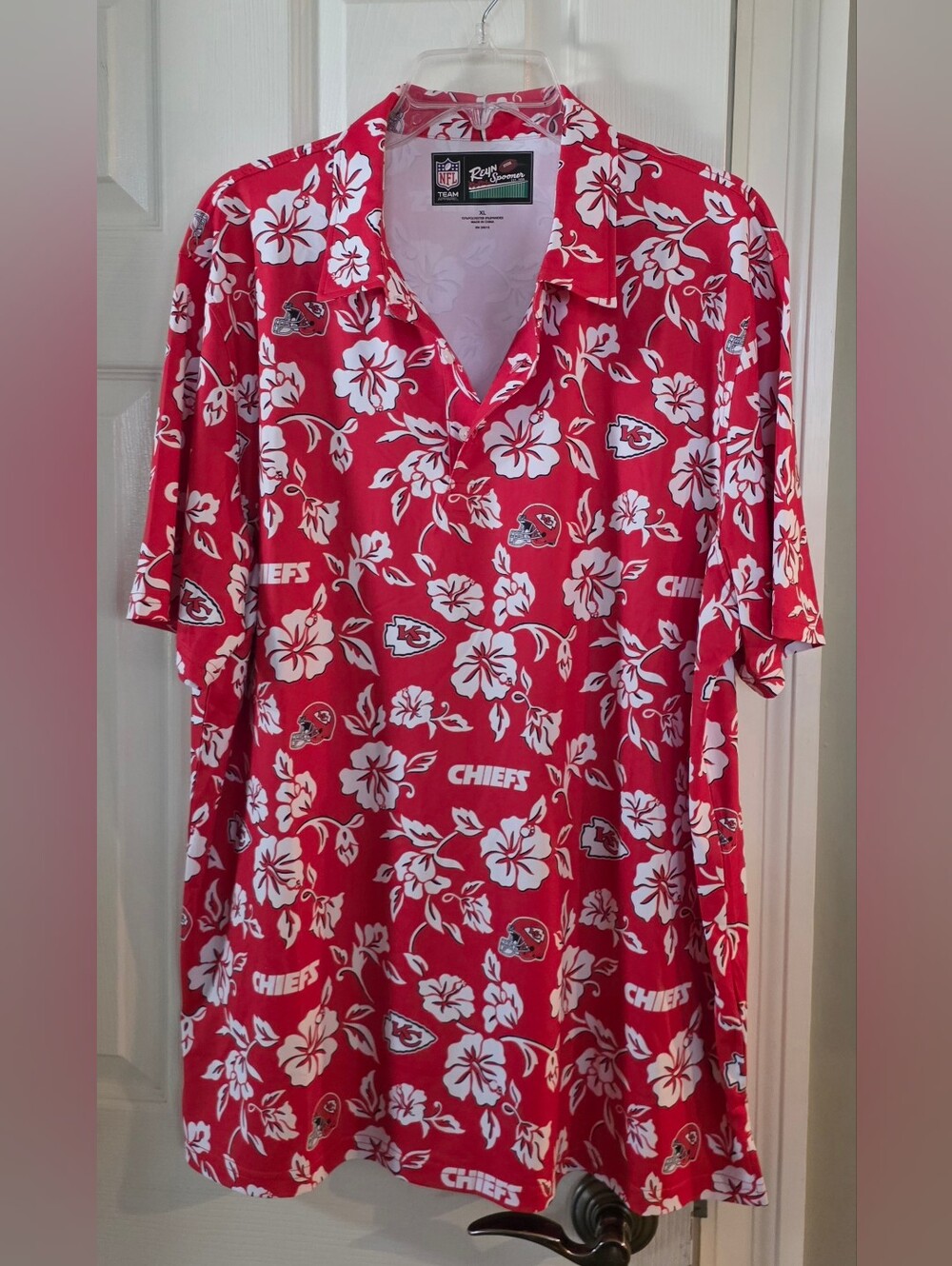 Reyn Spooner NFL Kansas City Chiefs Hawaiian Polo Shirt XL